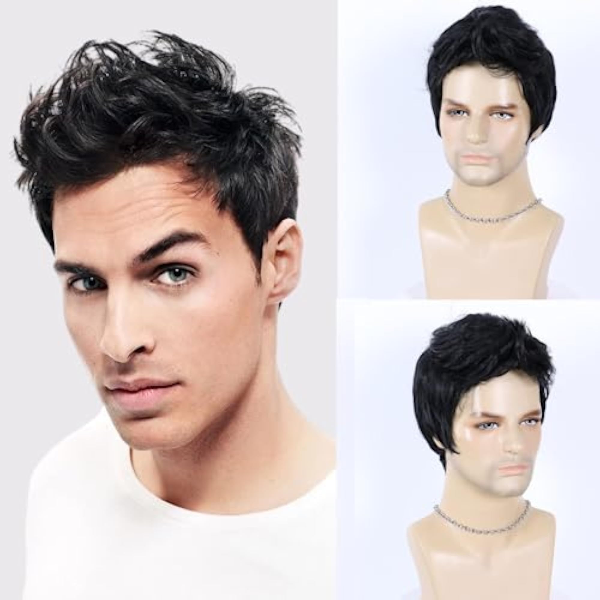 Men's Short Layered Synthetic Wig for Cosplay